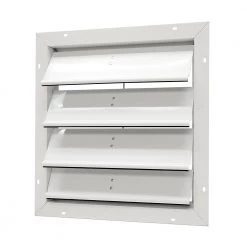 Master Flow 19.25 in. x 19.25 in. Square White Aluminum Automatic Shutter Gable Louver Vent