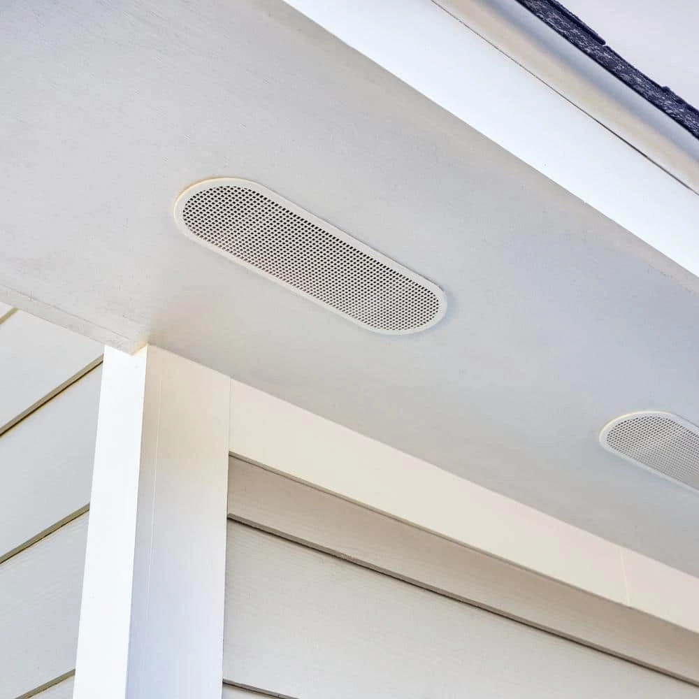 Master Flow 4 in. x 12 in. Oval White UV Resistant Resin Soffit Vent (Carton of 36) - Image 5