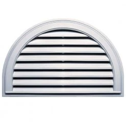Novik 34 in. x 22 in. Polypropylene White Half-Round Gable Vent