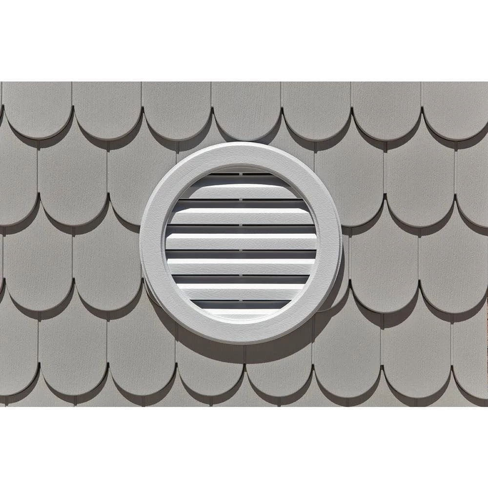 Novik 17 in. x 17 in. Polypropylene White Round Gable Vent - Image 2