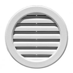 Novik 22 in. x 22 in. Polypropylene White Round Gable Vent