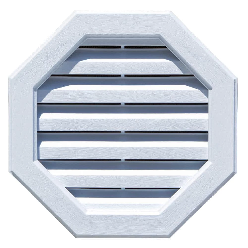 Novik 22 in. x 22 in. Polypropylene White Octagonal Gable Vent