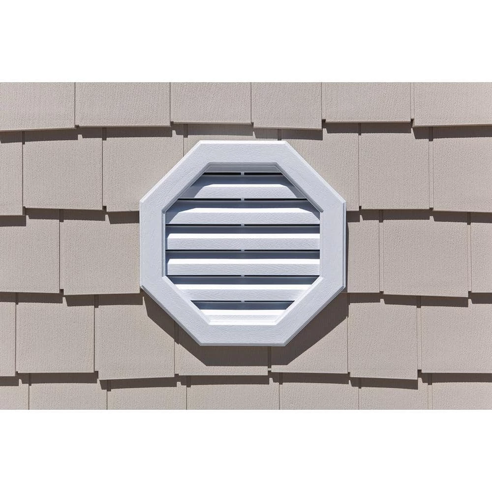 Novik 22 in. x 22 in. Polypropylene White Octagonal Gable Vent - Image 2